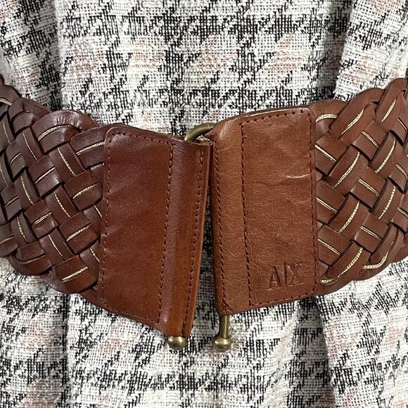 Vintage A/X belt Brown leather A/X belt Women\'s belt size S Retro belt Fancy bel